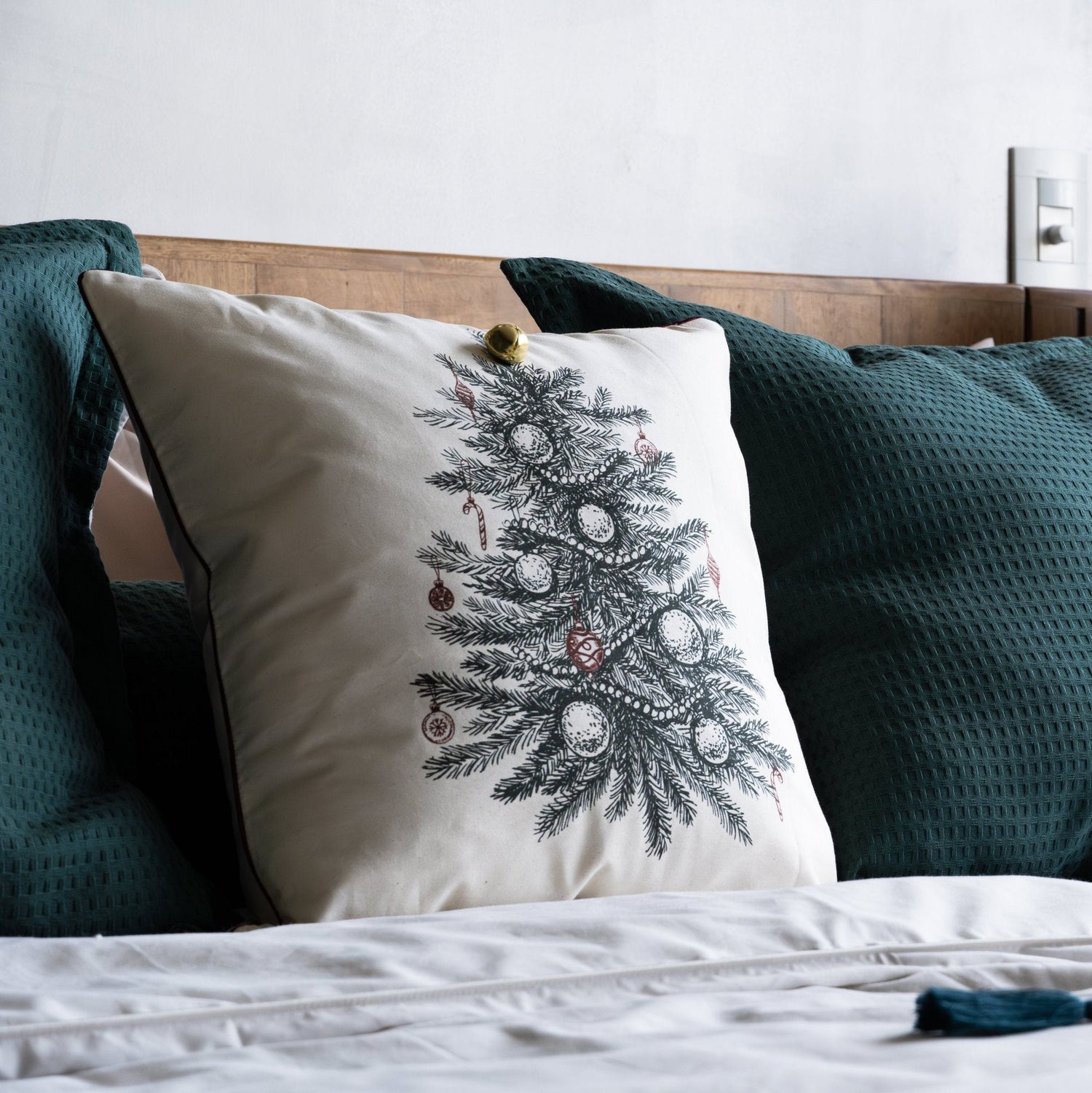 Funda decorativa para cojín navideña Arbol de Navidad