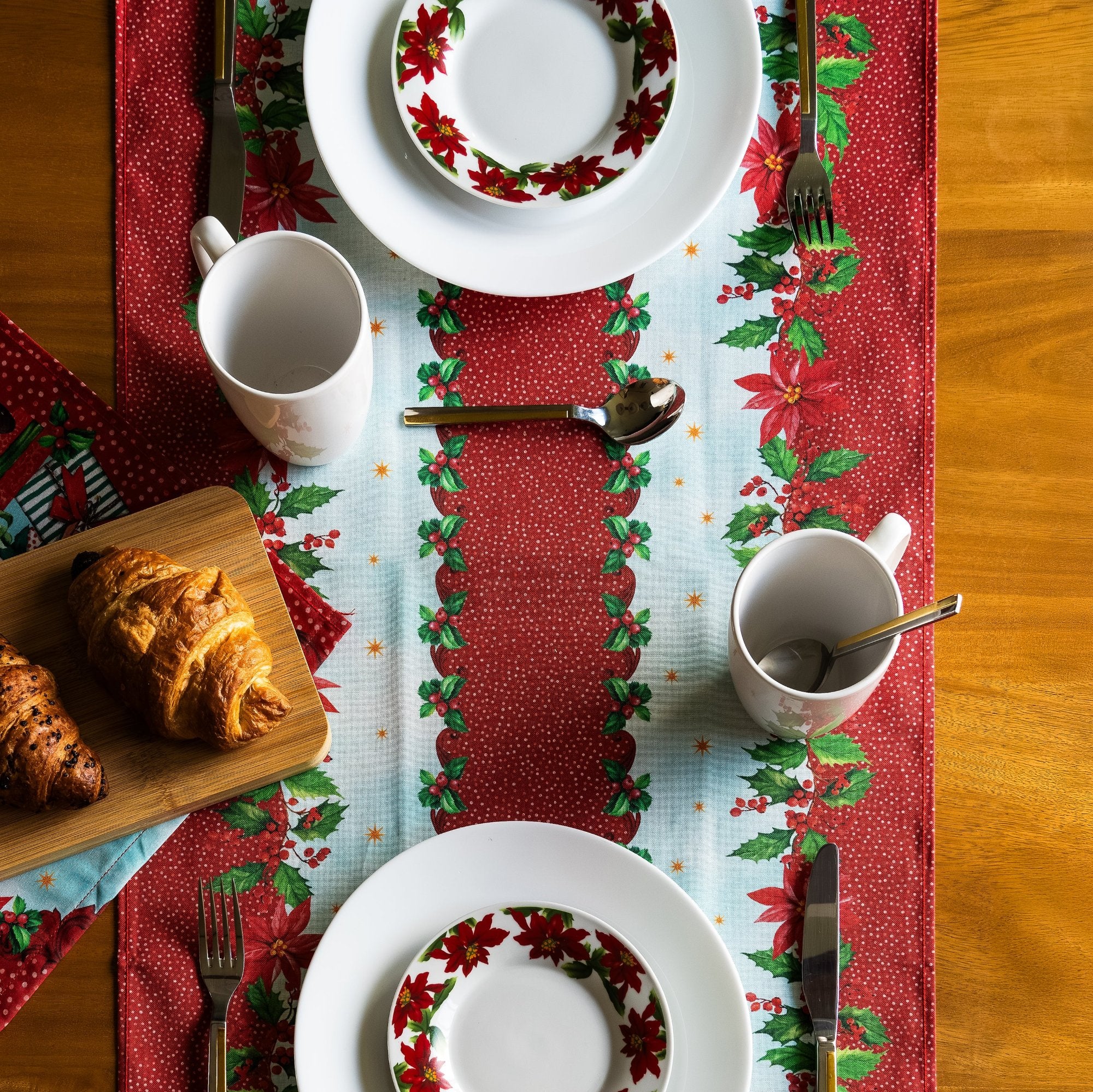 Camino de mesa navideño Papá Noel