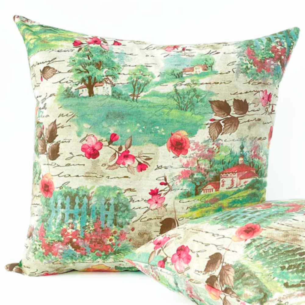 Funda para cojín Acores Flores y Letreros