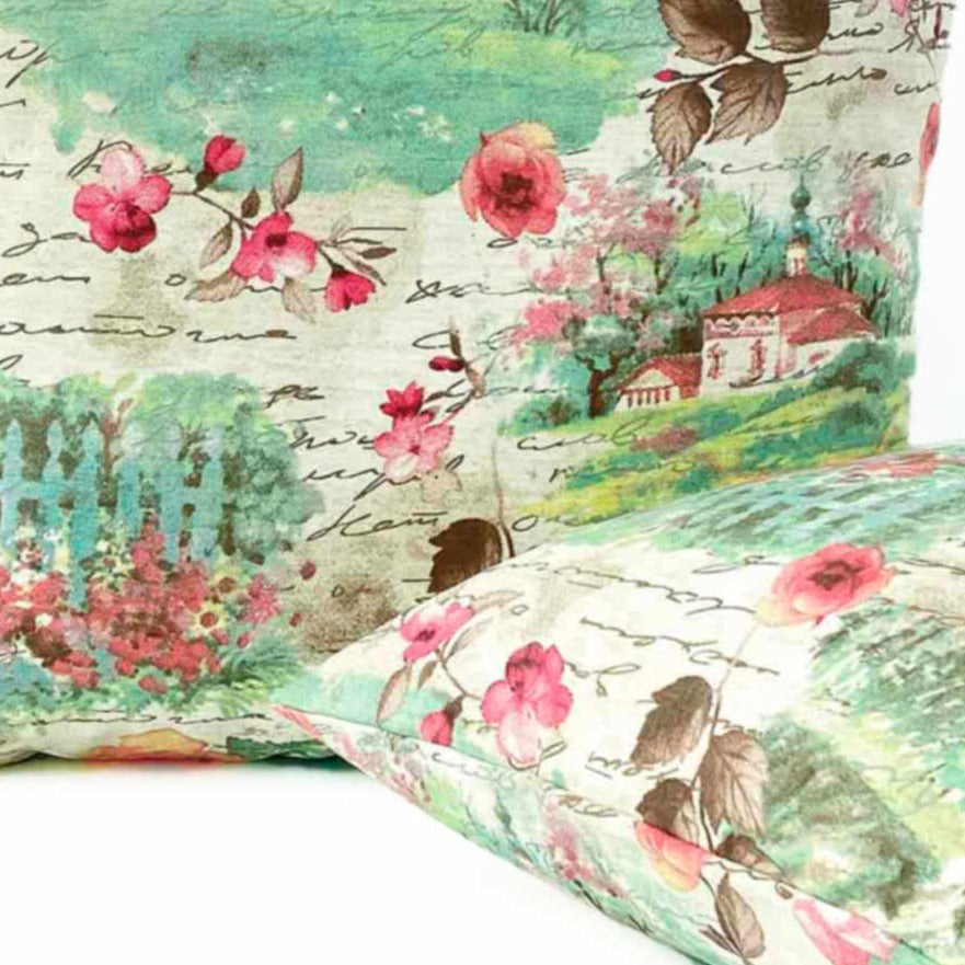 Funda para cojín Acores Flores y Letreros