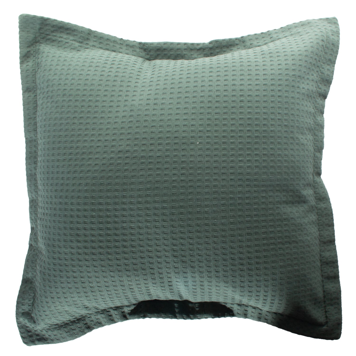 Funda piquet para cojín con pestañas Verde