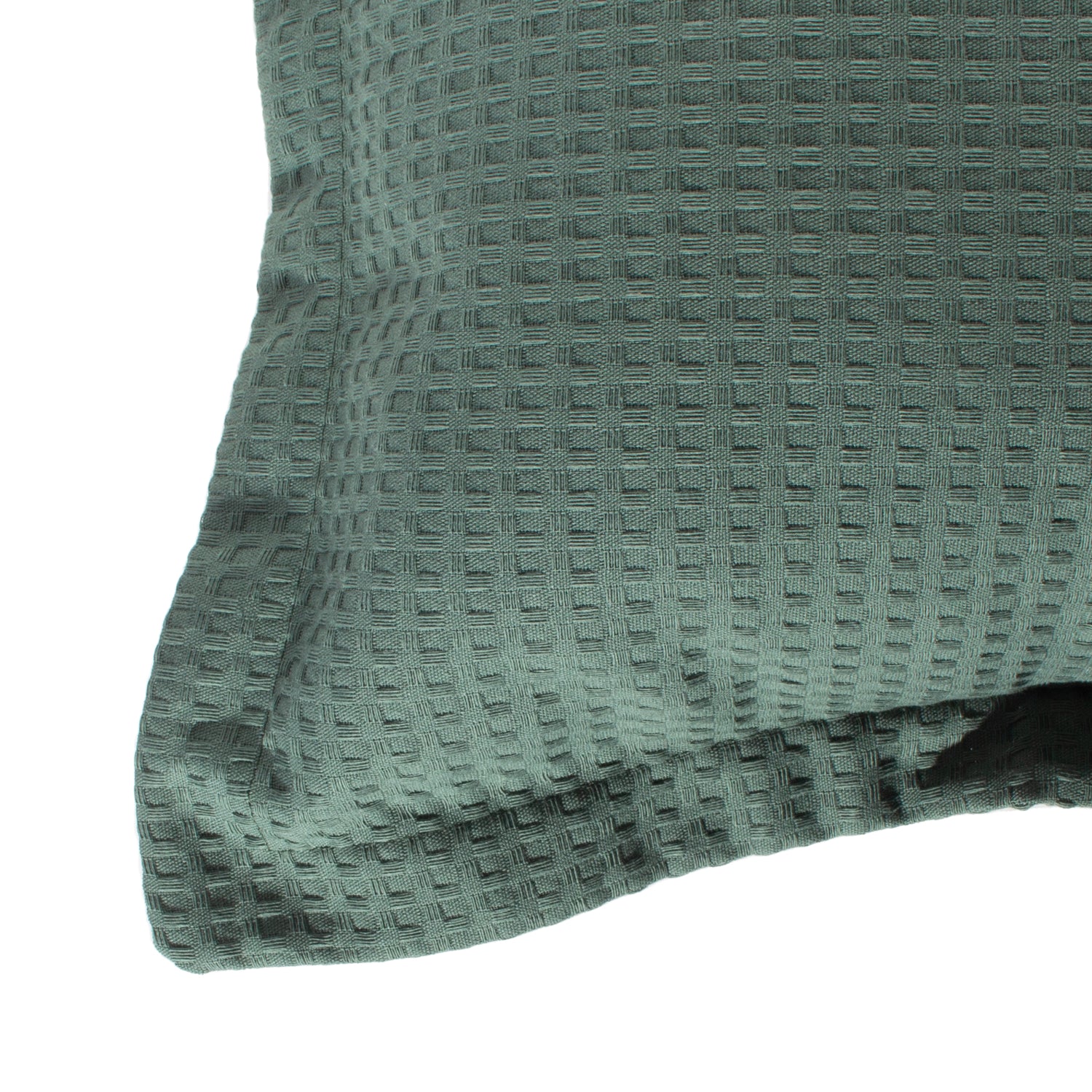 Funda piquet para cojín con pestañas Verde