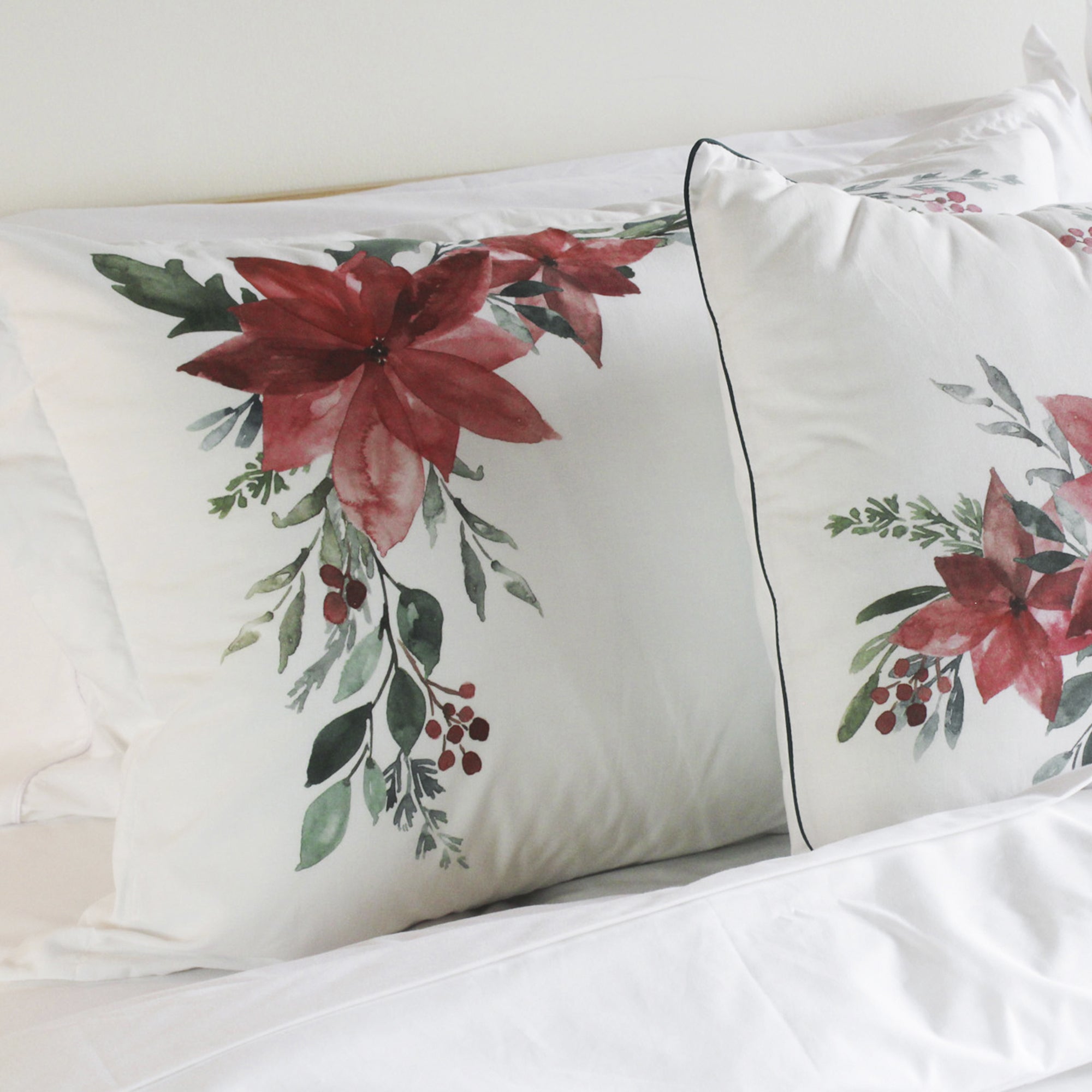 Juego x2 almohadones Aquarela Poinsetias