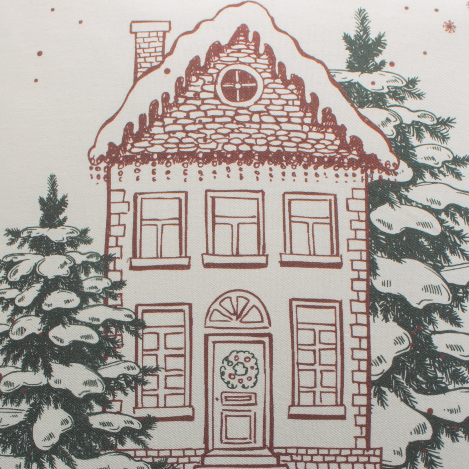 Funda decorativa para cojín navideña Casa Papá Noél