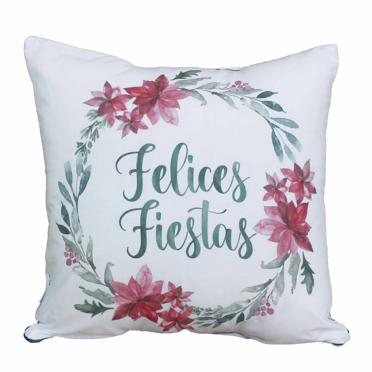 Funda para cojín Navideña Aquarela Felices Fiestas