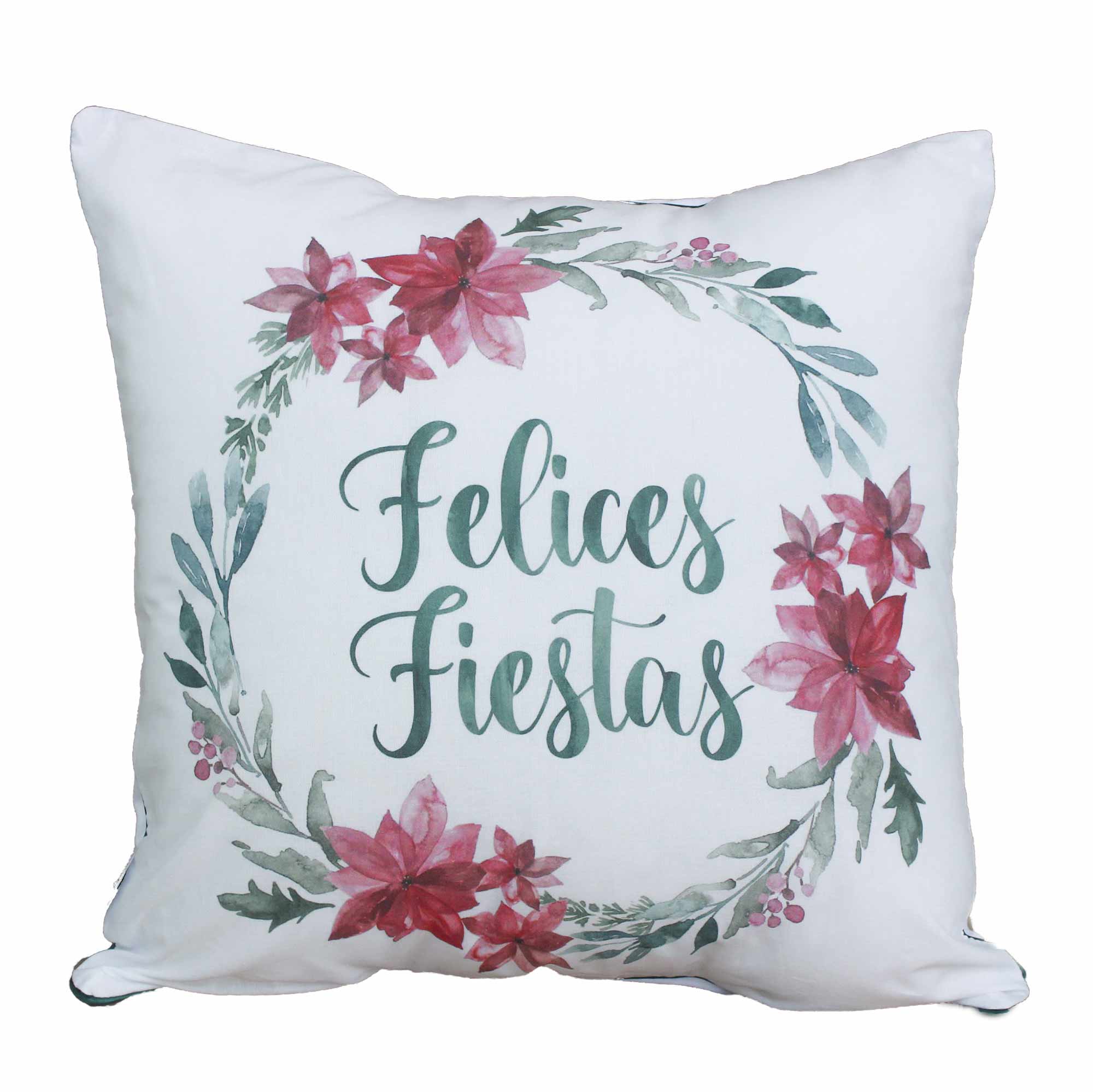 Funda para cojín Navideña Aquarela Felices Fiestas