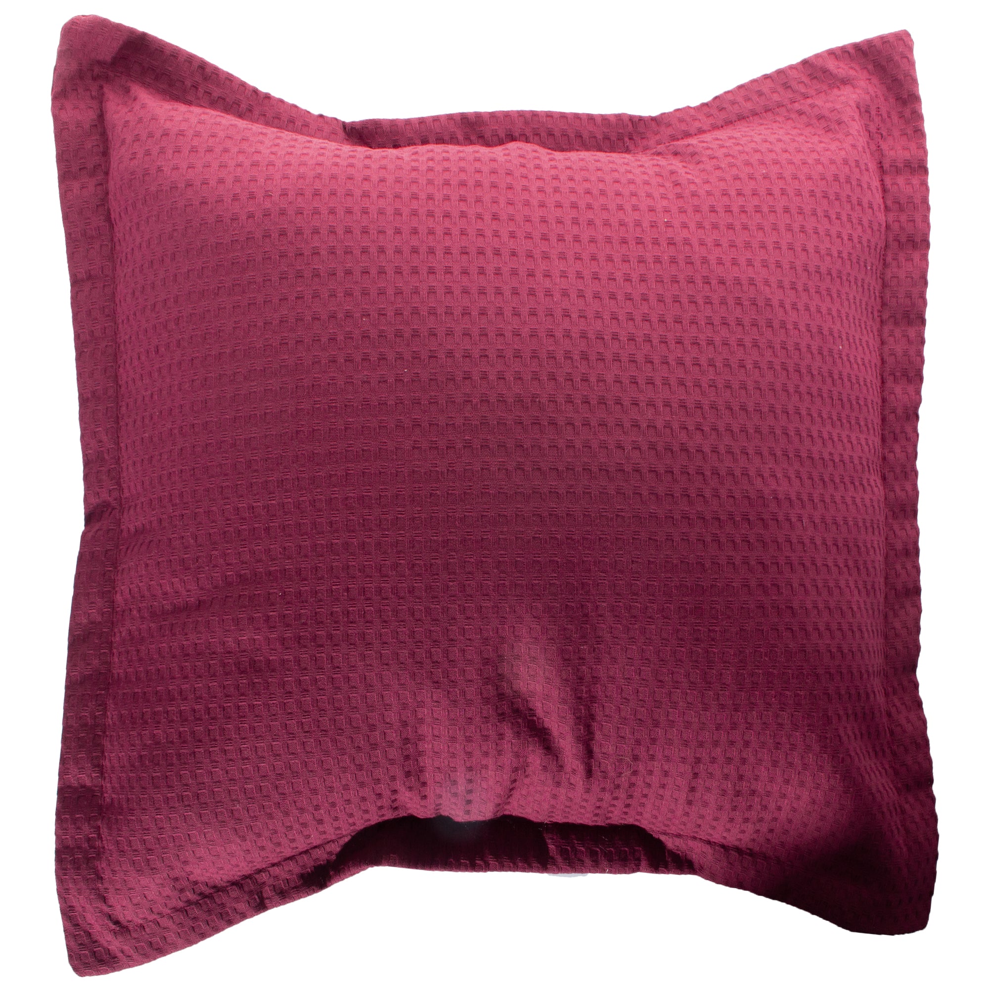 Funda piquet para cojín con pestañas Vinotinto