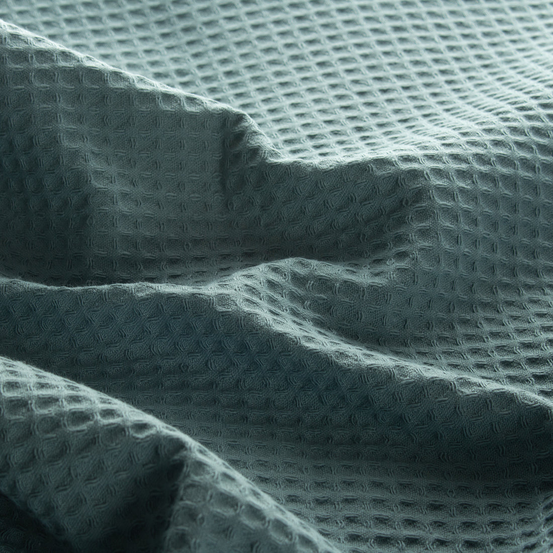 Juego de colcha Piquet 100% algodón (tipo waffle) Verde Azul