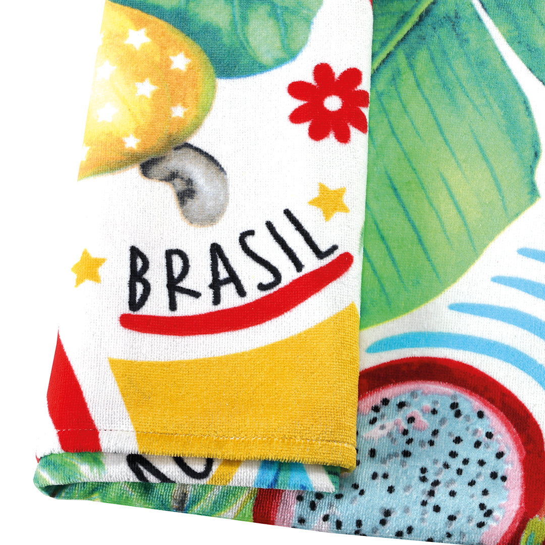 Toalla Playera 100% algodón estampado Brasilidade