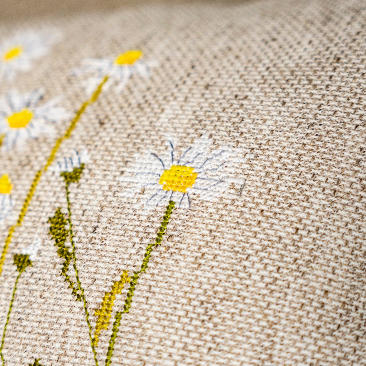 Funda de cojín para bordar en Lino Rectangular