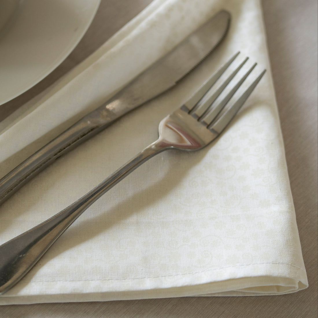 Servilleta de tela Flor Blanco 100% algodón