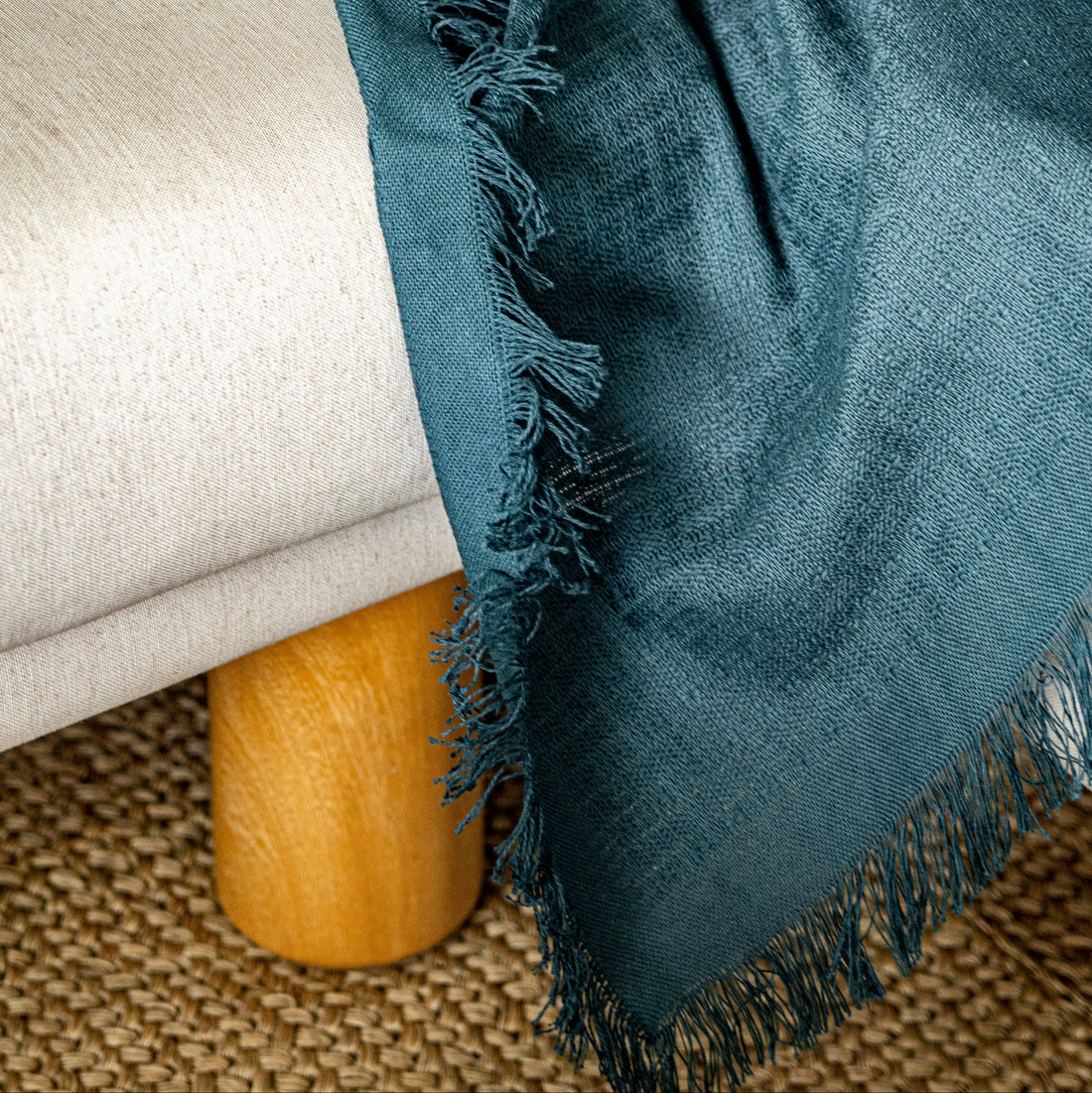 Manta tejida Unicolor 100% algodón color esmeralda