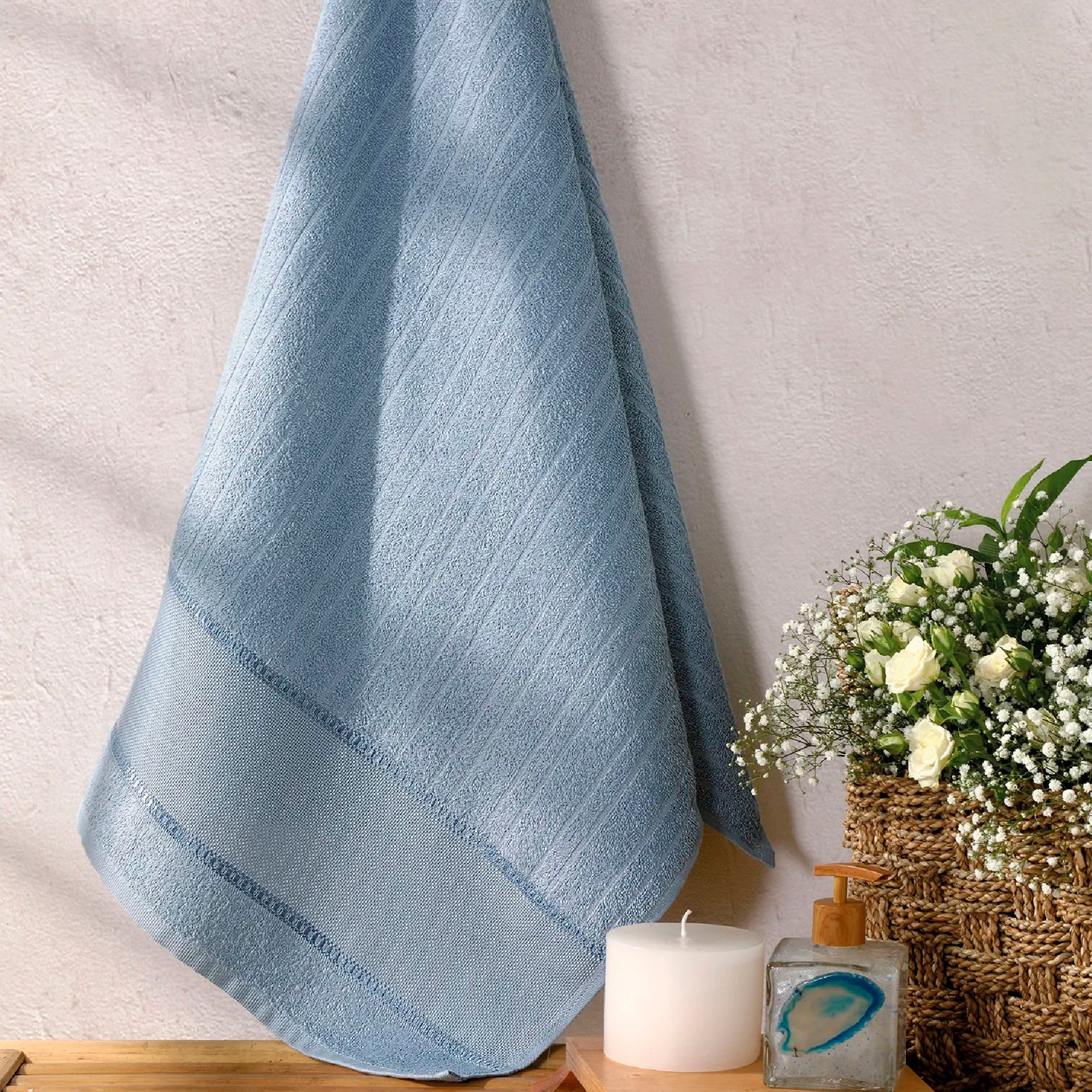 Toalla para bordar Firenze 100% algodón 400 gramos Azul