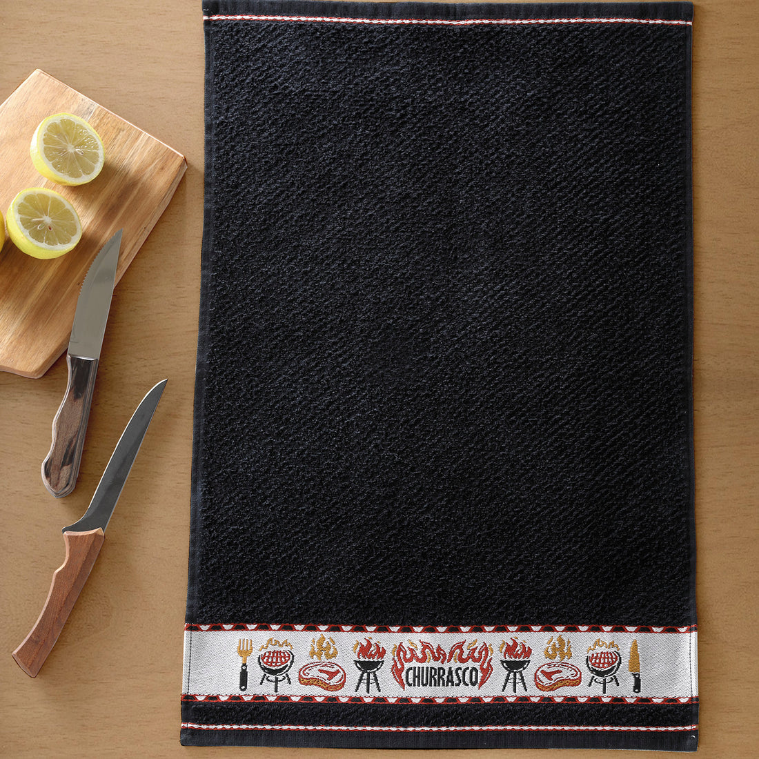 Paño de cocina Jacquard Vida II 100% algodón Churrasco