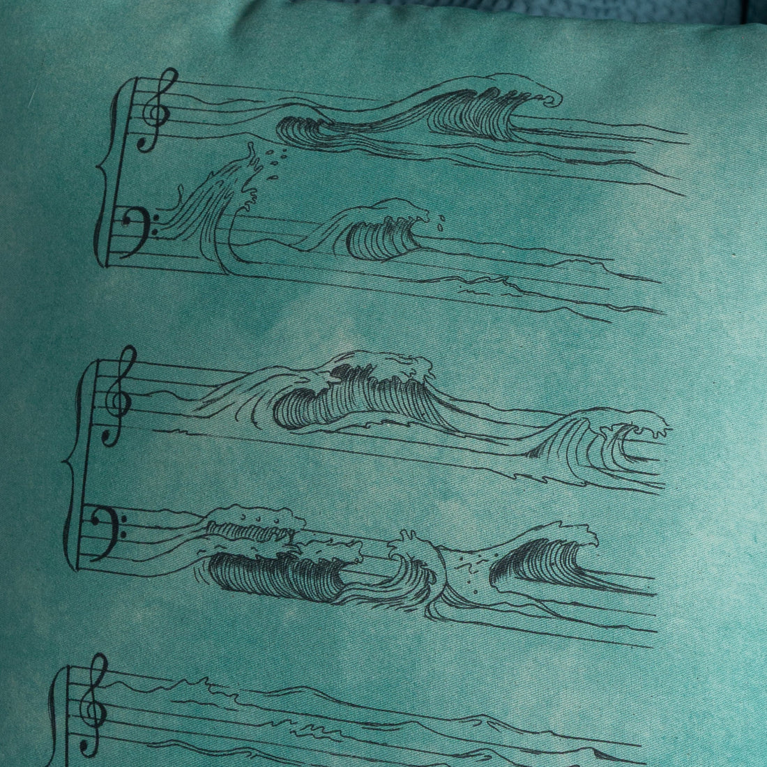 Funda Cojin Cuadrada Ilustrada Mar Sonidos By Leen