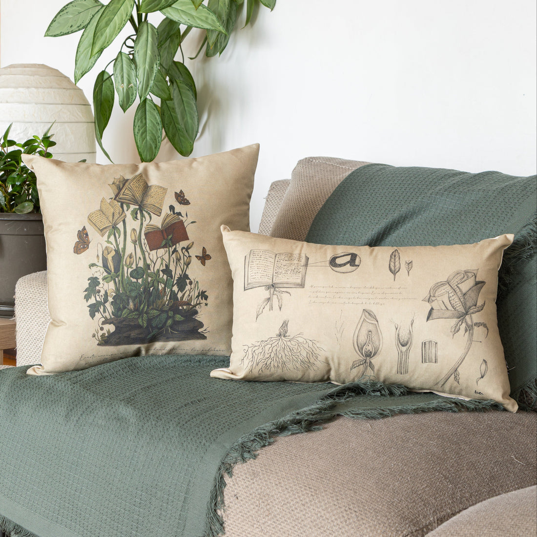 Funda Cojin Cuadrada Ilustrada Jardin Interior By Leen