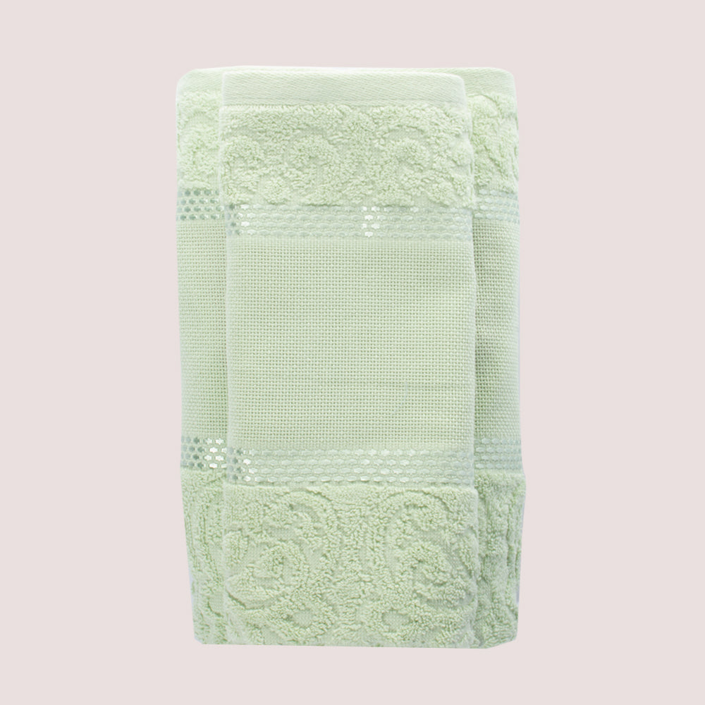 Toalla para bordar Melina 100% algodón 480 gramos Verde Chai