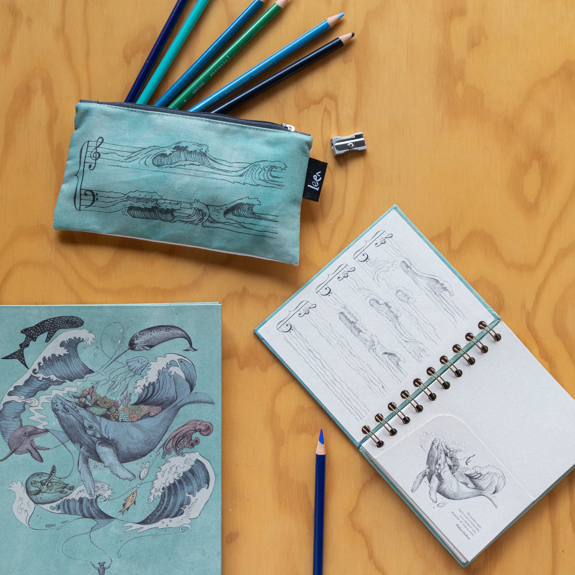 Mini Cartuchera Ilustrada Mar Adentro By Leen