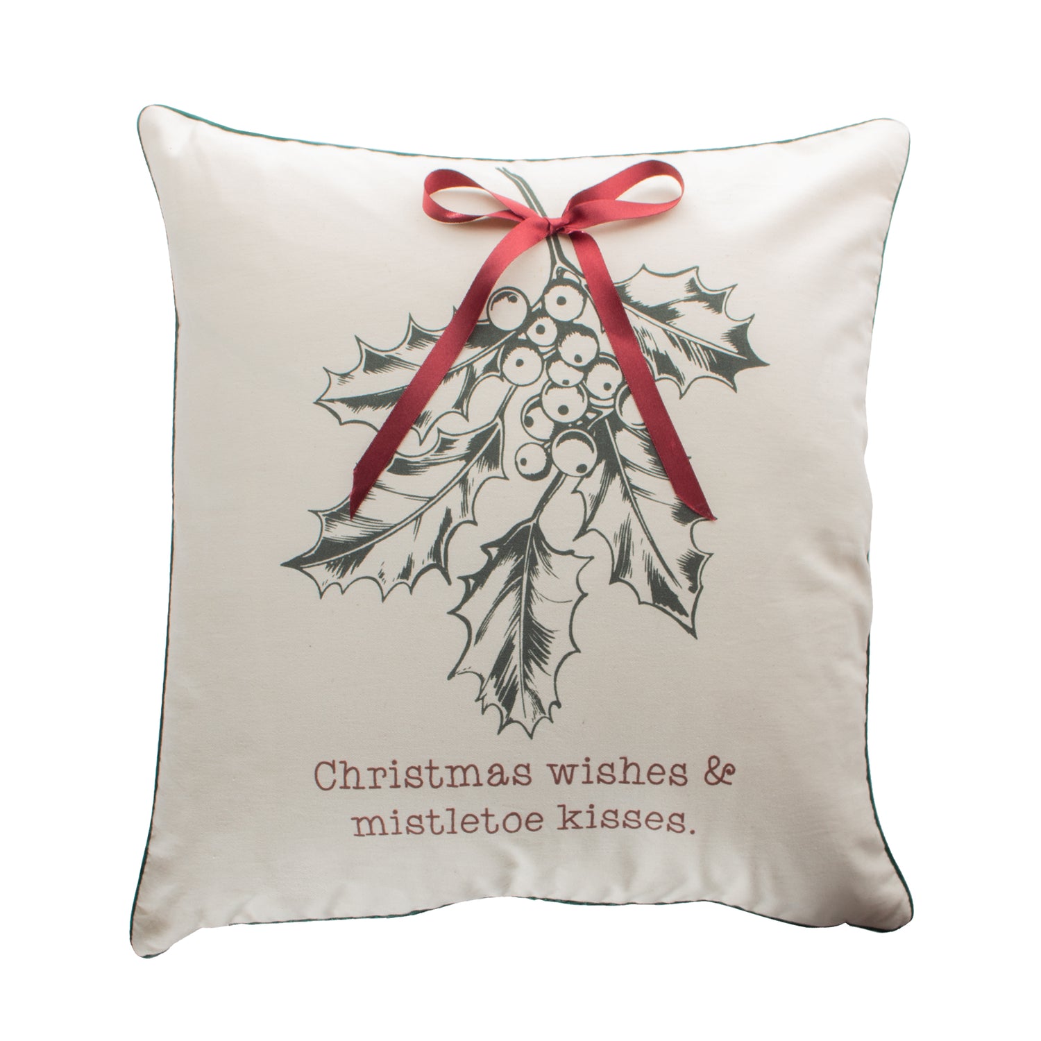 Funda decorativa para cojín navideña Muérdago