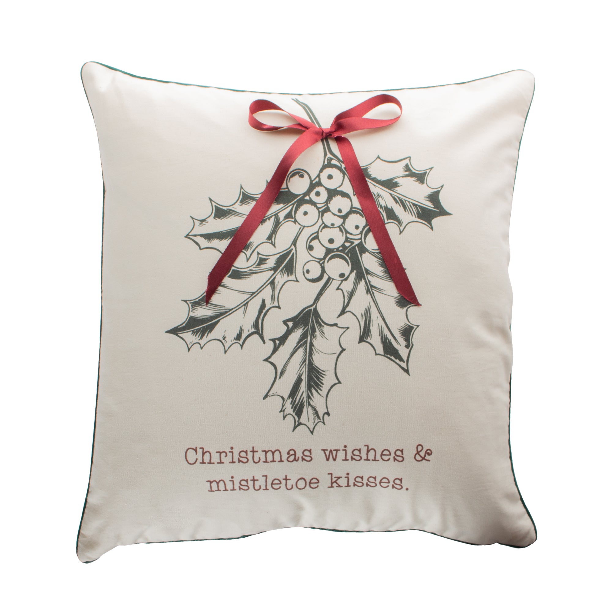 Funda decorativa para cojín navideña Muérdago