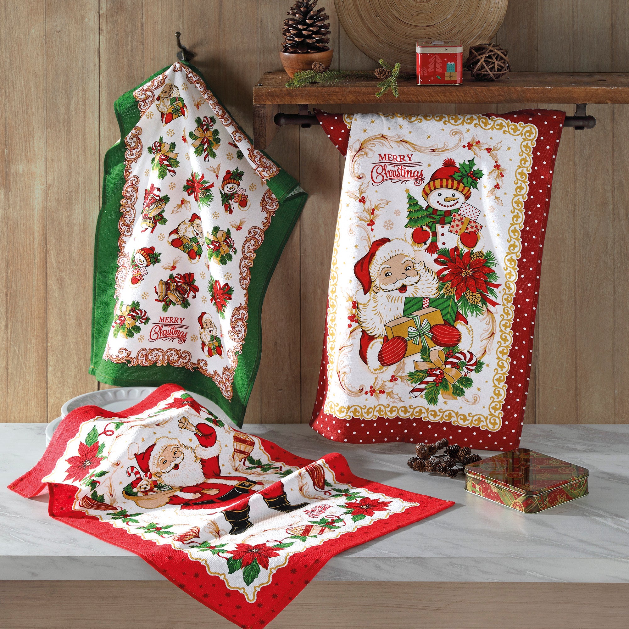 Juego x3 secadores navideños Motivos