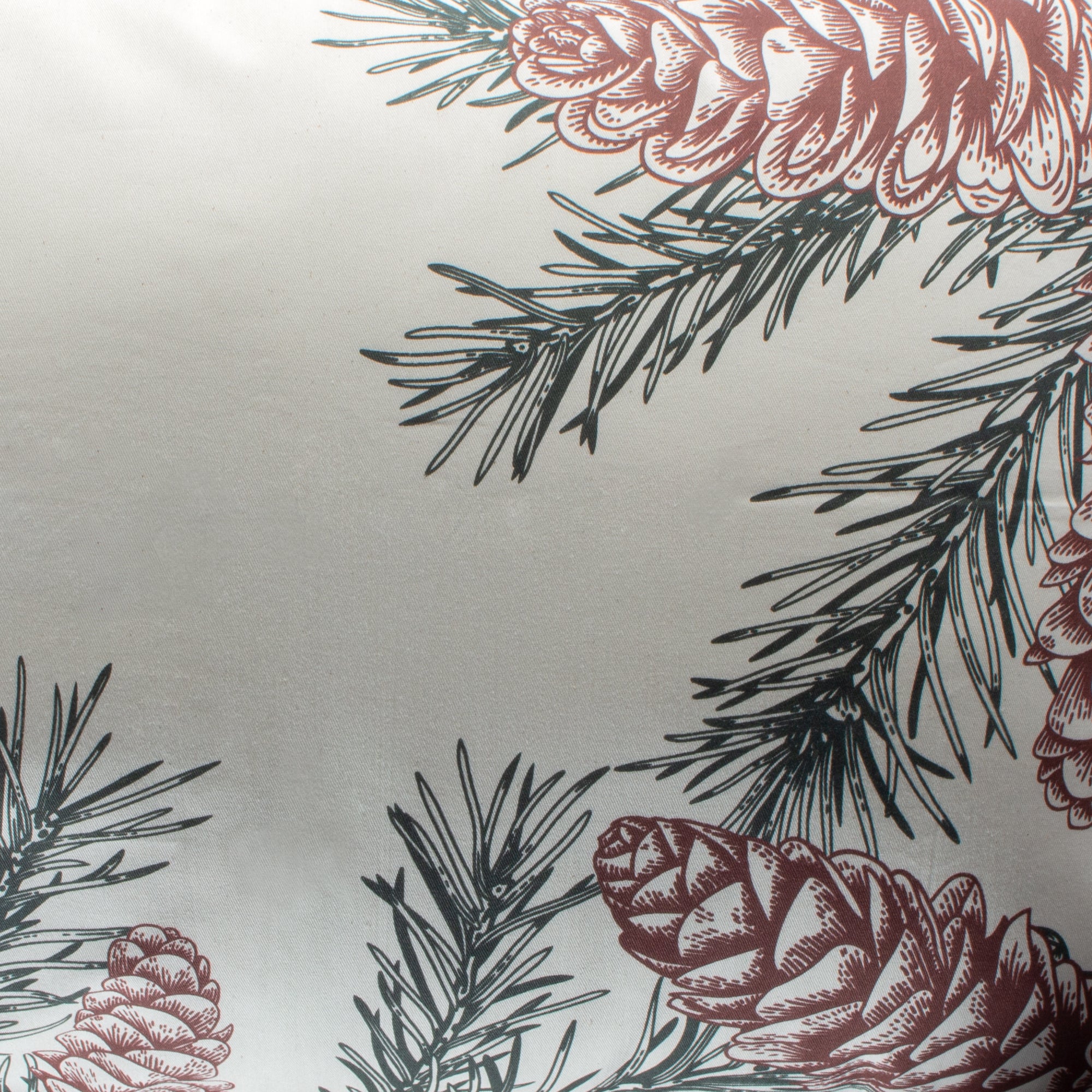 Juego x2 fundas para almohada navideñas piñas de pino