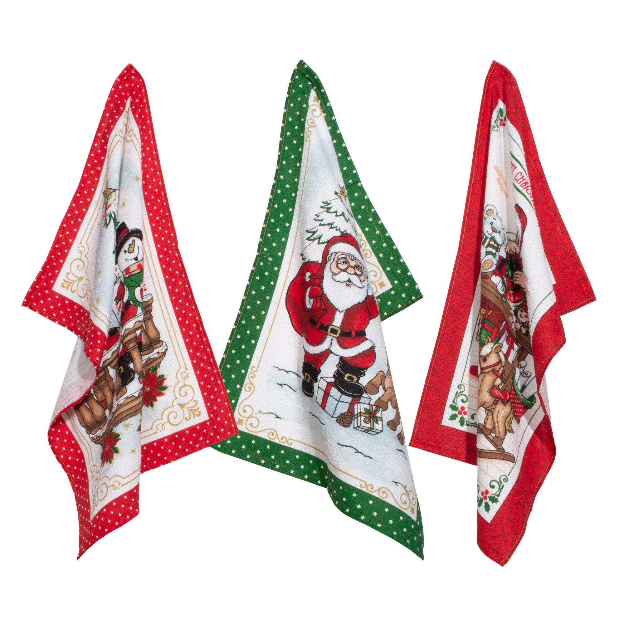 Juego x3 secadores navideños Papá Noél