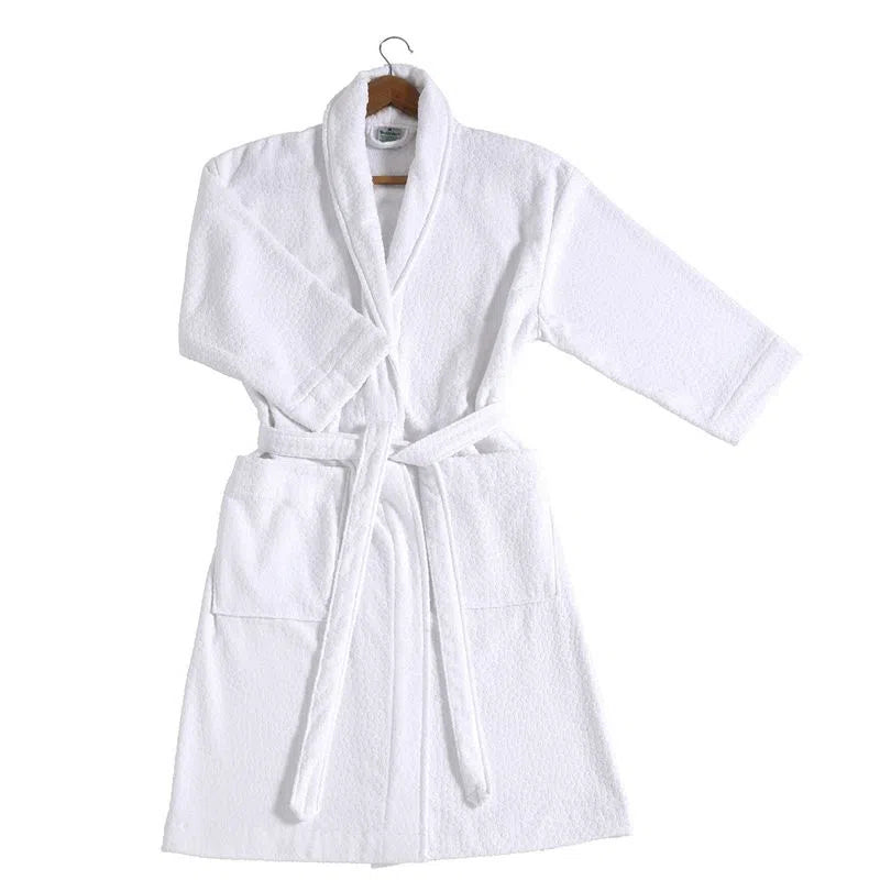 Bata de baño Perola 100% algodón. Ultra suave. Color Blanco.