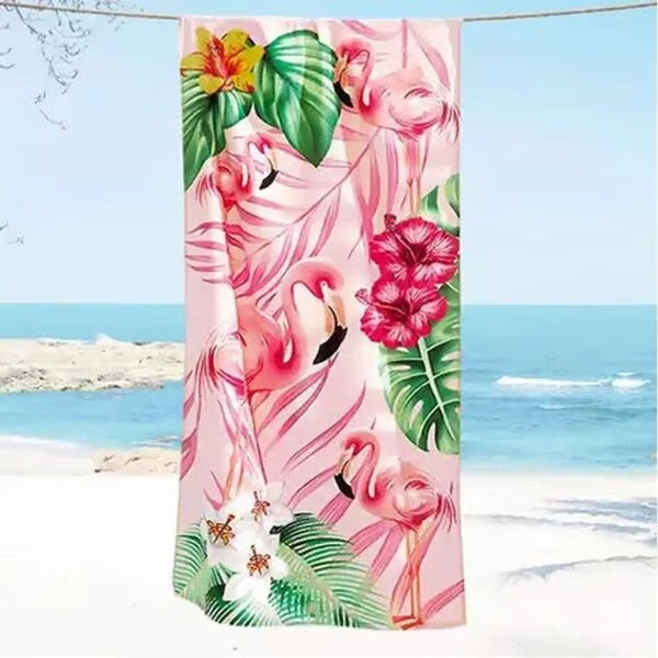 Toalla Playera 100% algodón estampado Flamingo