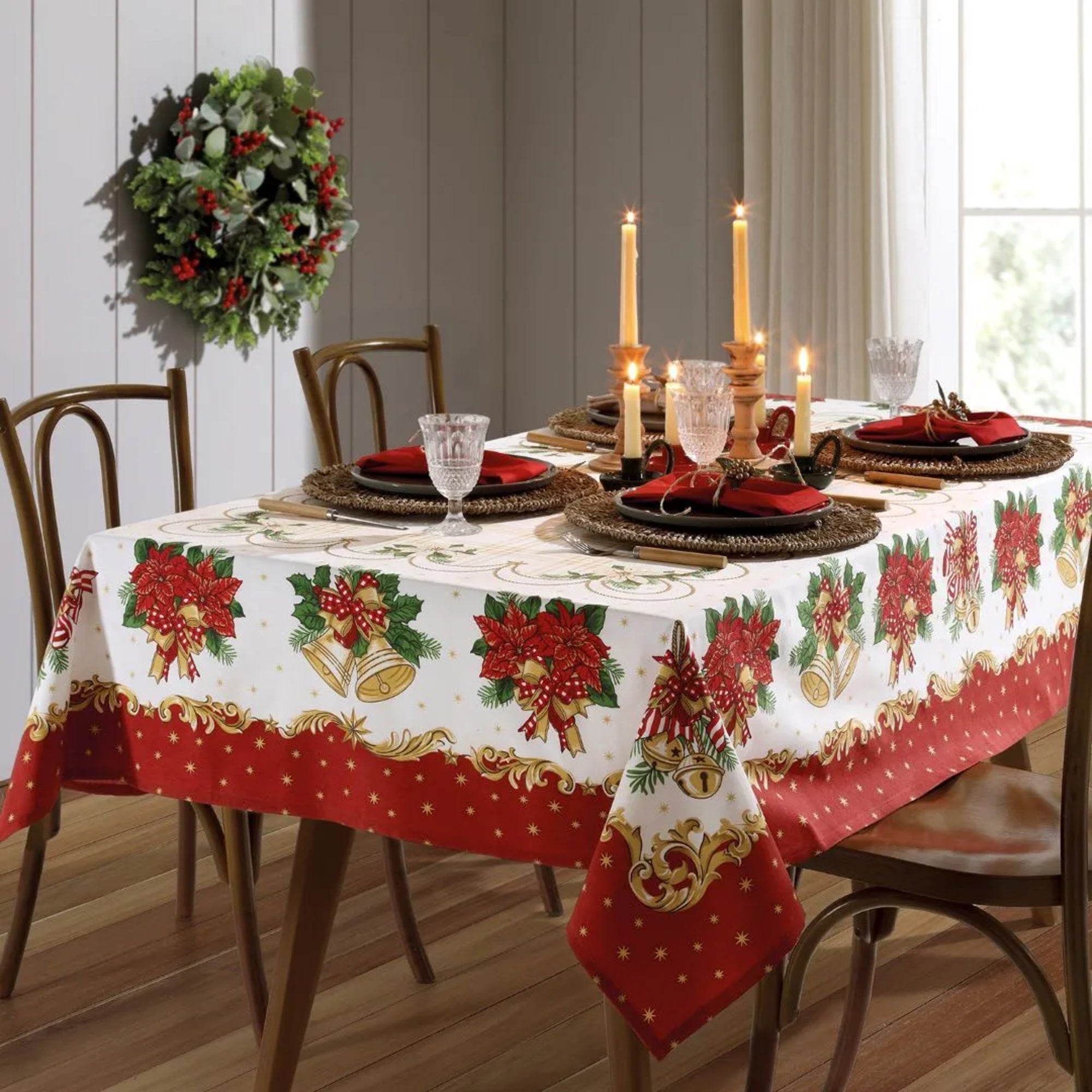 Mantel Decorativo Navideño Campanas