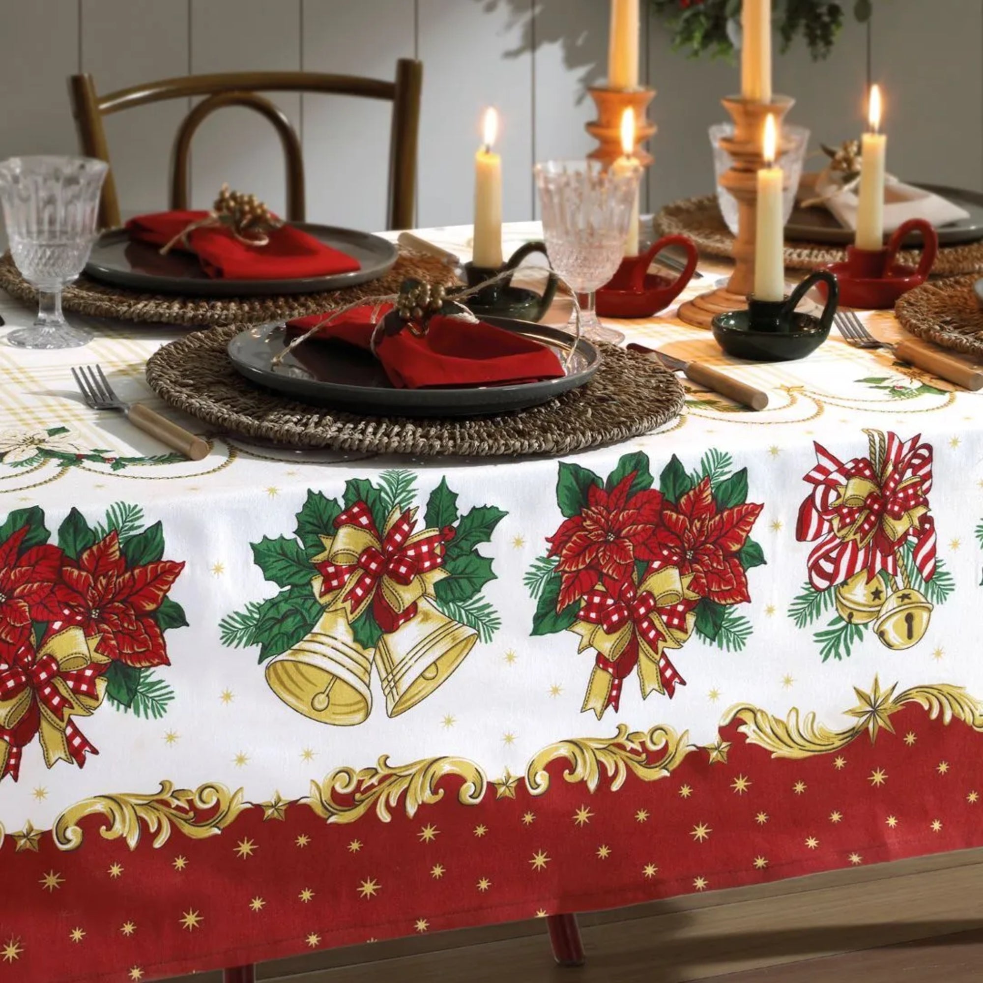 Mantel Decorativo Navideño Campanas
