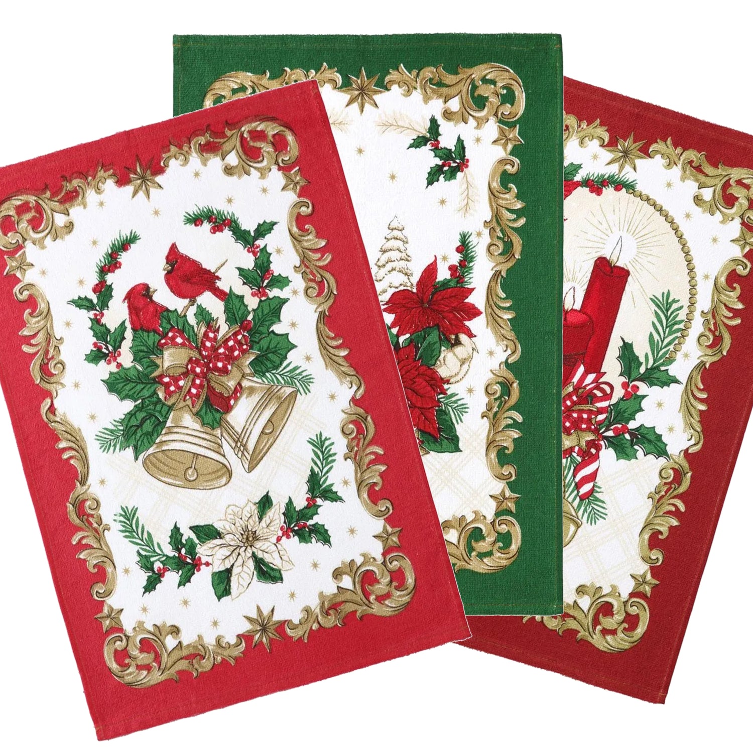 Juego x3 secadores navideños Campanas y Velas