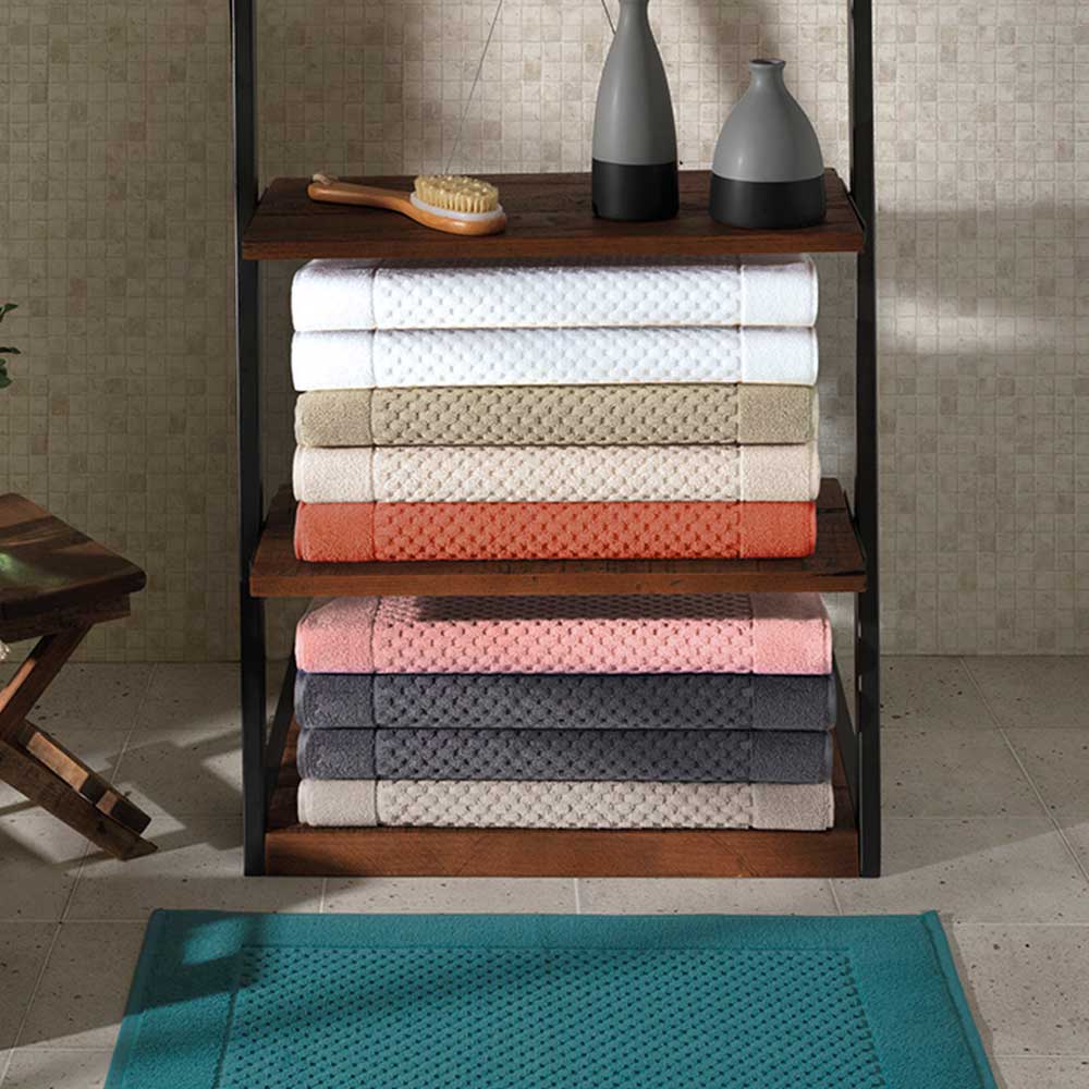 Tapete en toalla para baño Prime 100% algodón Cinza