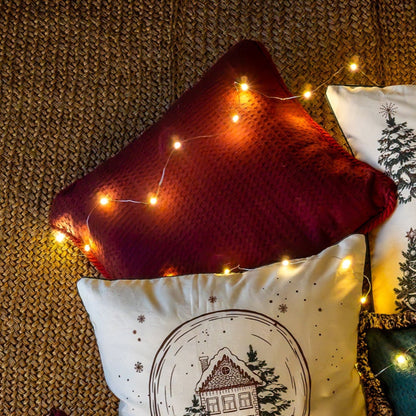 Funda piquet para cojín con cordón Vinotinto