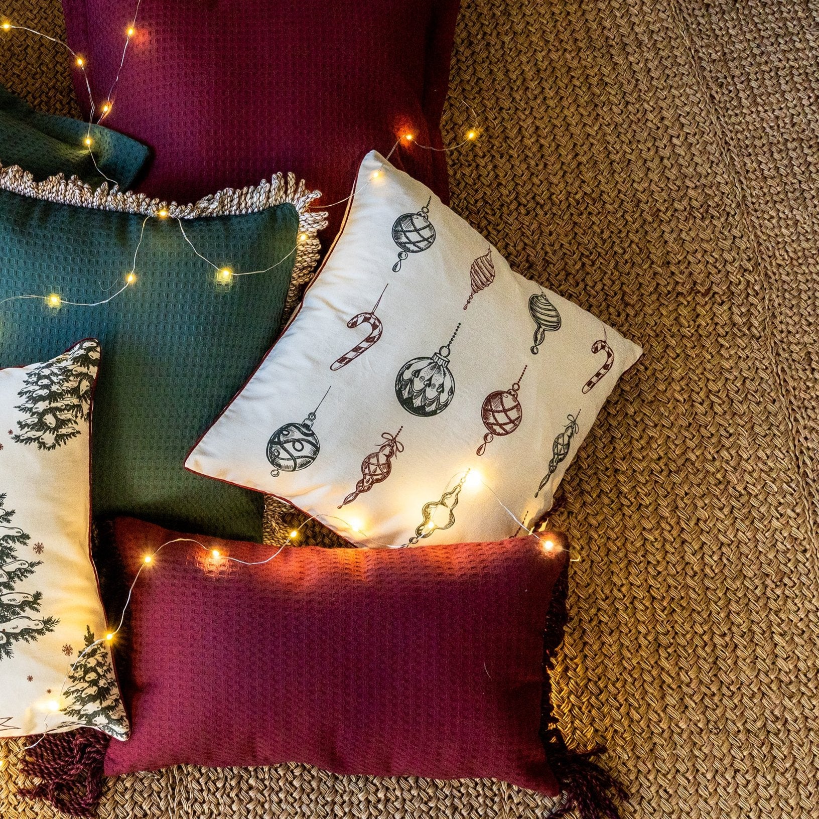 Funda decorativa para cojín navideña Adornos