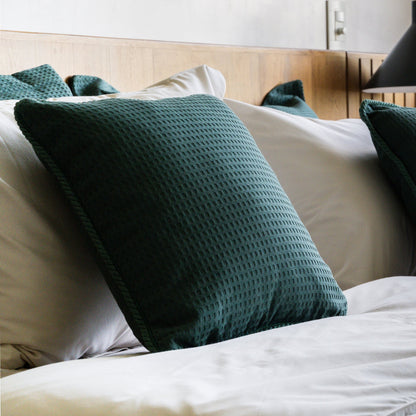 Funda piquet para cojín con cordón Verde