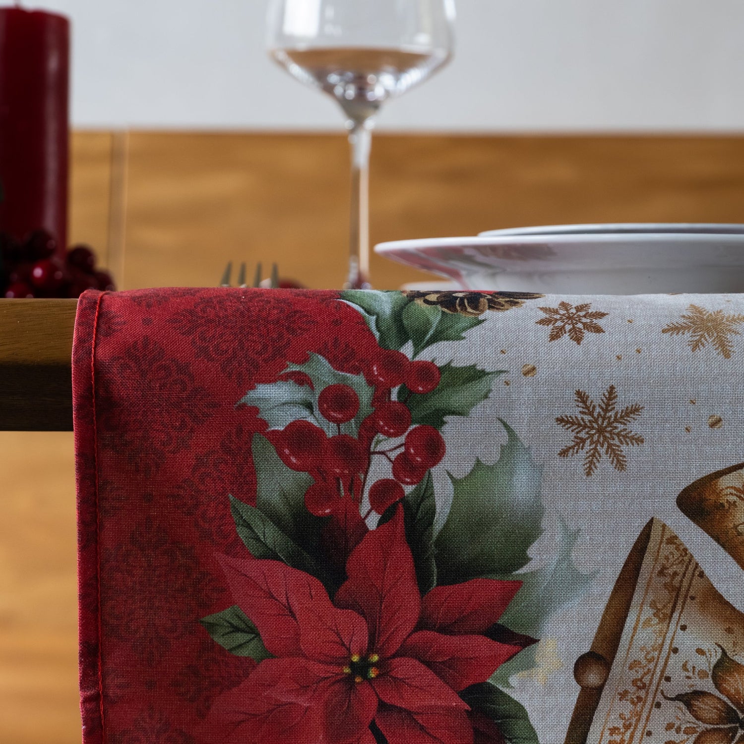 Camino de mesa navideño Campanas