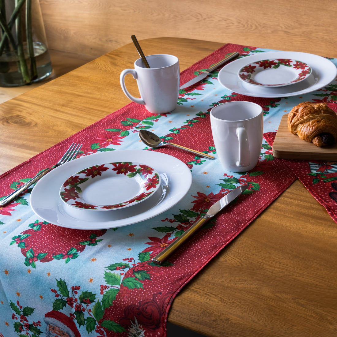 Camino de mesa navideño Papá Noel