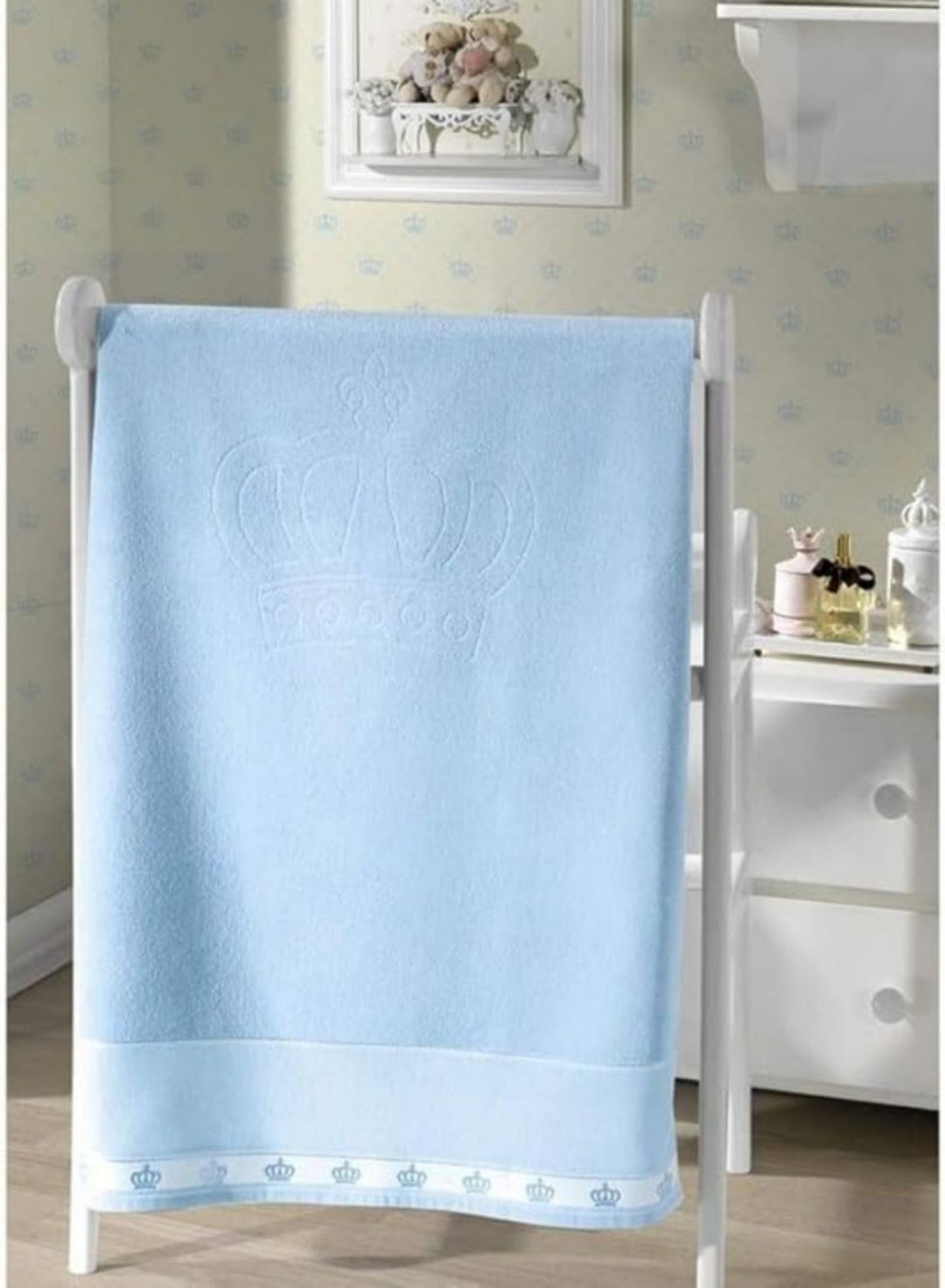 Toalla de bebé para bordar Baby Classic 100% algodón Azul