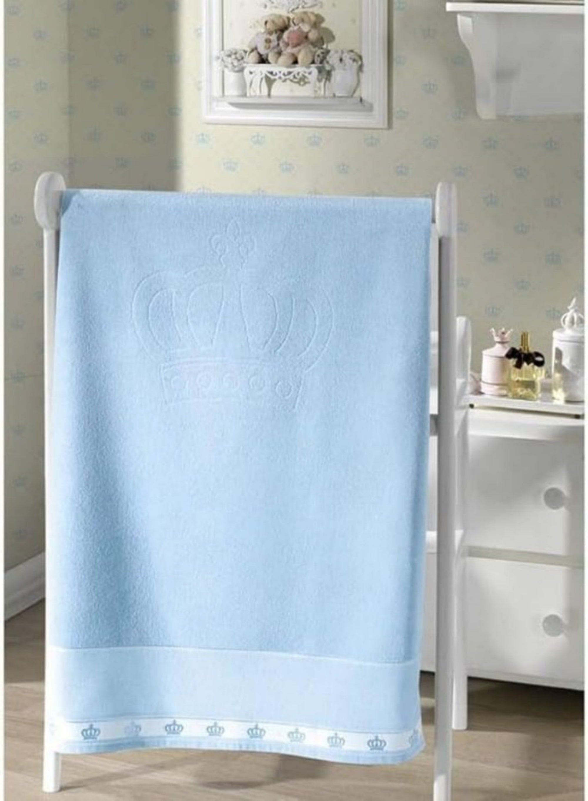 Toalla de bebé para bordar Baby Classic 100% algodón Azul