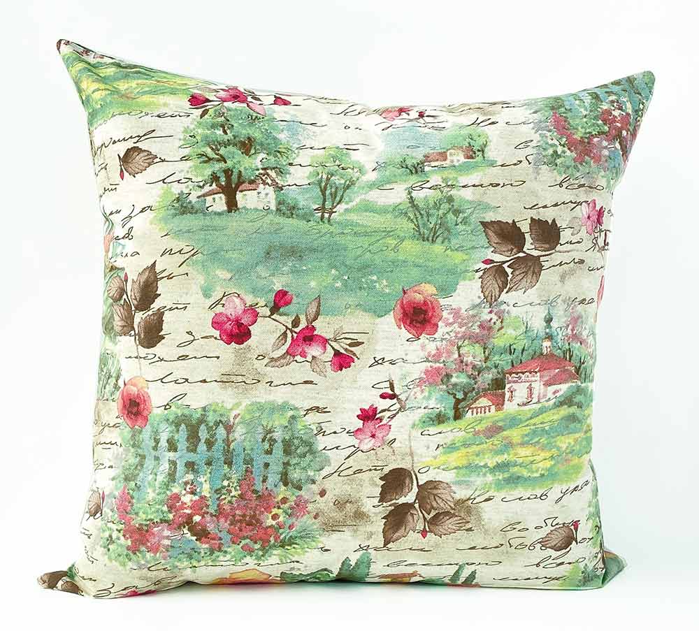 Funda para cojín Acores Flores y Letreros