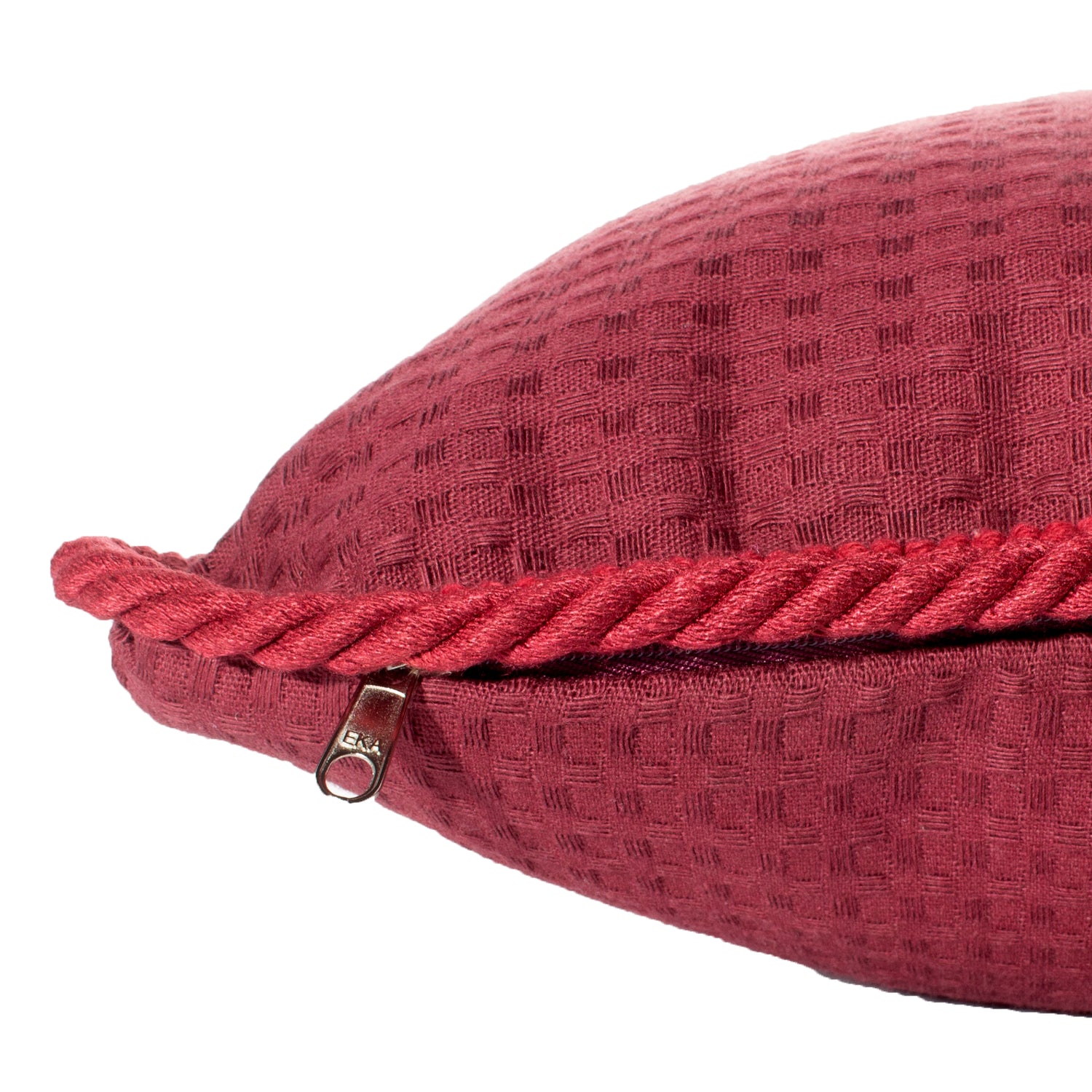 Funda piquet para cojín con cordón Vinotinto