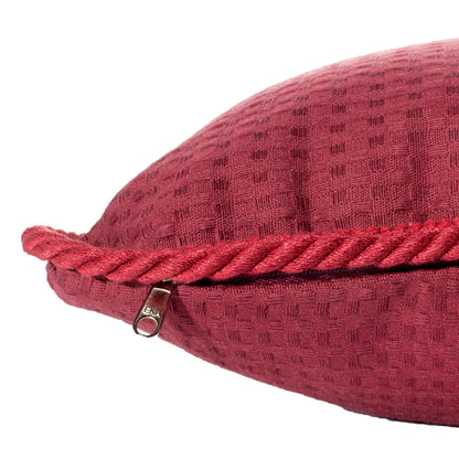 Funda piquet para cojín con cordón Vinotinto