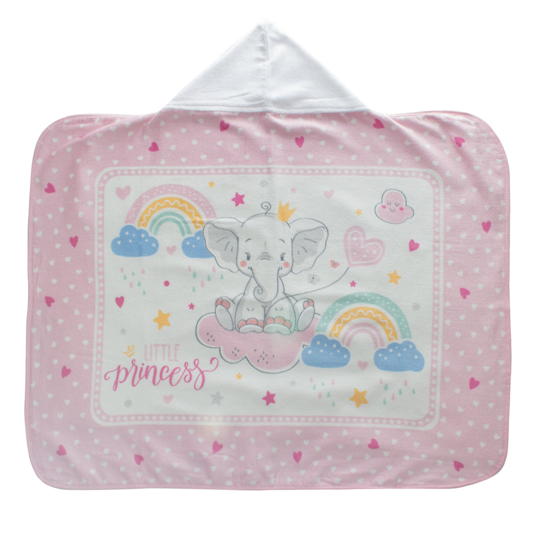Toalla Capucha para bebé 100% algodón estampado Little Princess