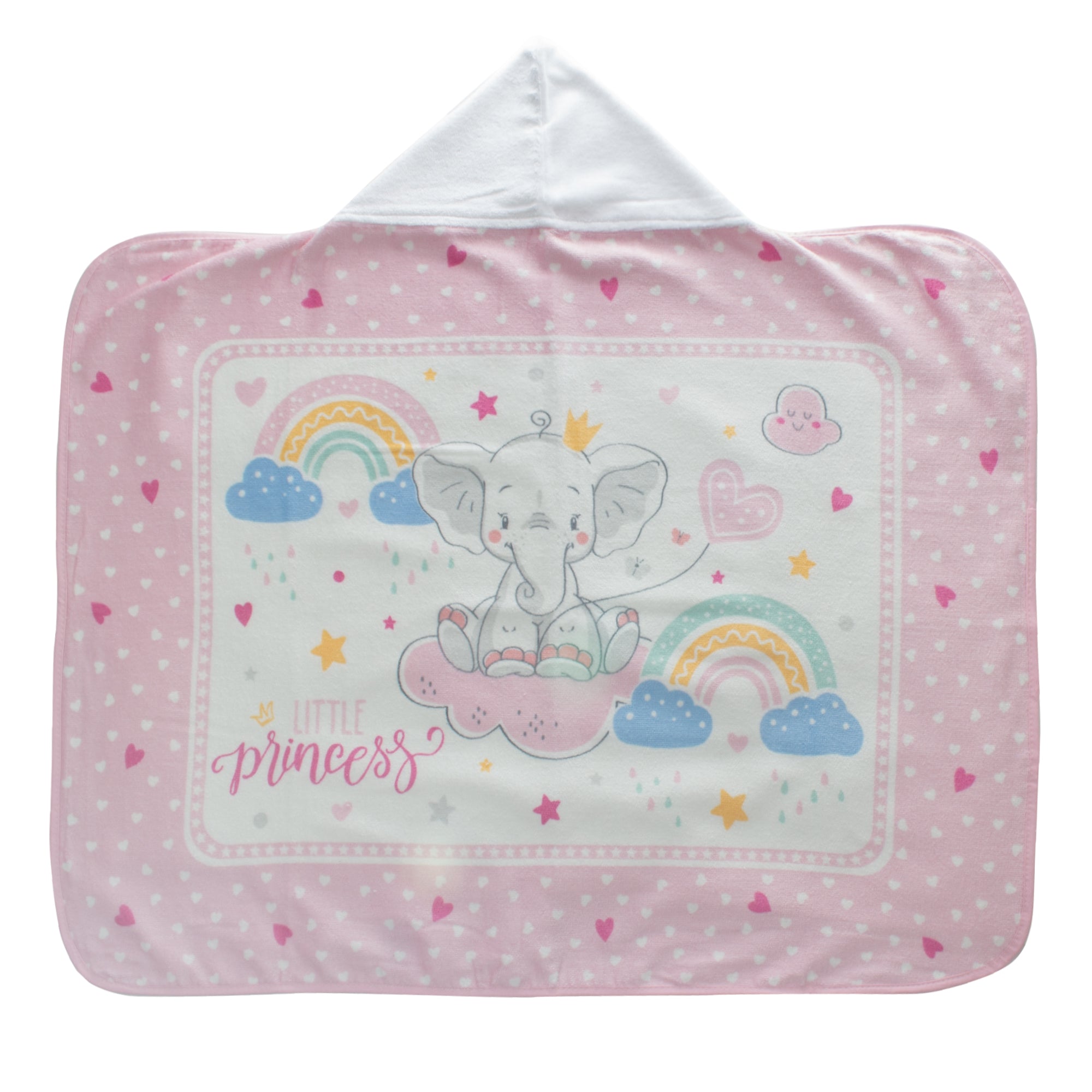 Toalla Capucha para bebé 100% algodón estampado Little Princess