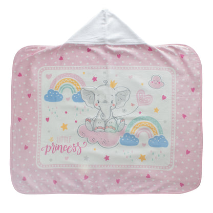 Toalla Capucha para bebé 100% algodón estampado Little Princess