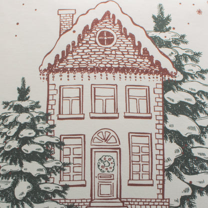 Funda decorativa para cojín navideña Casa Papá Noél