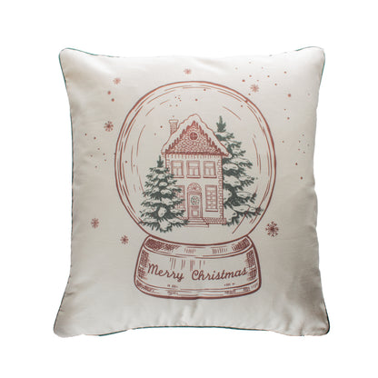Funda decorativa para cojín navideña Bola de Nieve