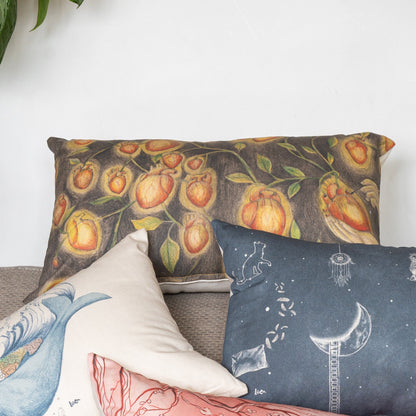 Funda Cojin Rectangular Ilustrada Corazon Luz By Leen