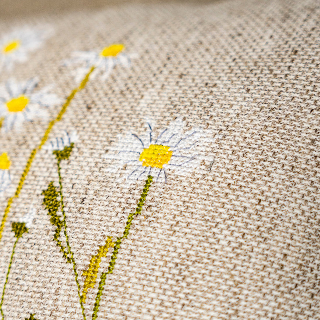 Funda de cojín para bordar en Lino Rectangular